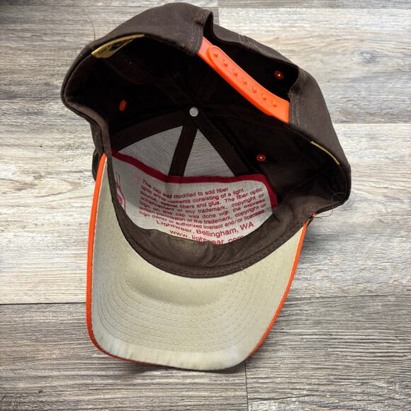 Vintage Logo Athletic NFL Cleveland Browns Orange Brown Mens OS Football Hat Cap - Picture 7 of 9